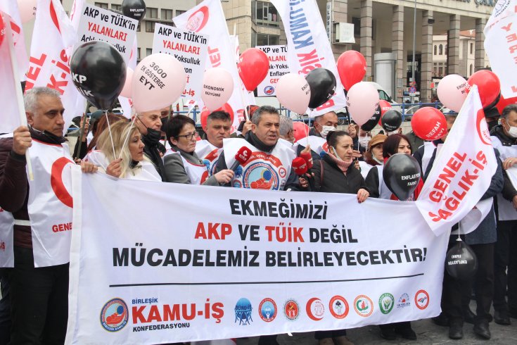 Birleşik Kamu İş Konfederasyonu meydanlara indi; Ekmeğimizi AKP ve TÜİK değil mücadelemiz belirleyecek!