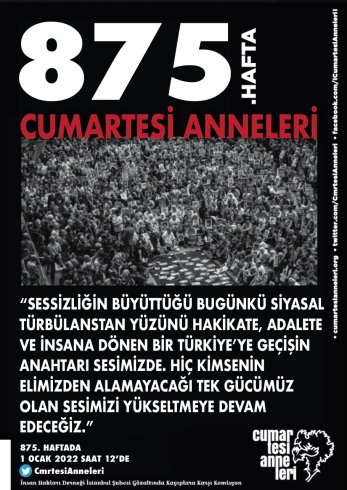 Cumartesi Anneleri 2022 yıl mesajı: 'bizi hukuka, adalete, demokrasiye ve barışa yaklaştırsın'