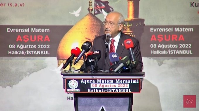 Kılıçdaroğlu, Caferilerin Aşura Matem Merasiminde konuştu; 'Susmamalıyız ve İslam dünyasında öfkeyi değil hoşgörüyü büyütmeliyiz'