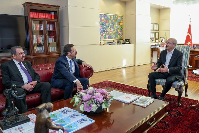 Kılıçdaroğlu, CHP Genel Merkezinde TOBB Başkanı Hisarcıklıoğlu'nu kabul etti