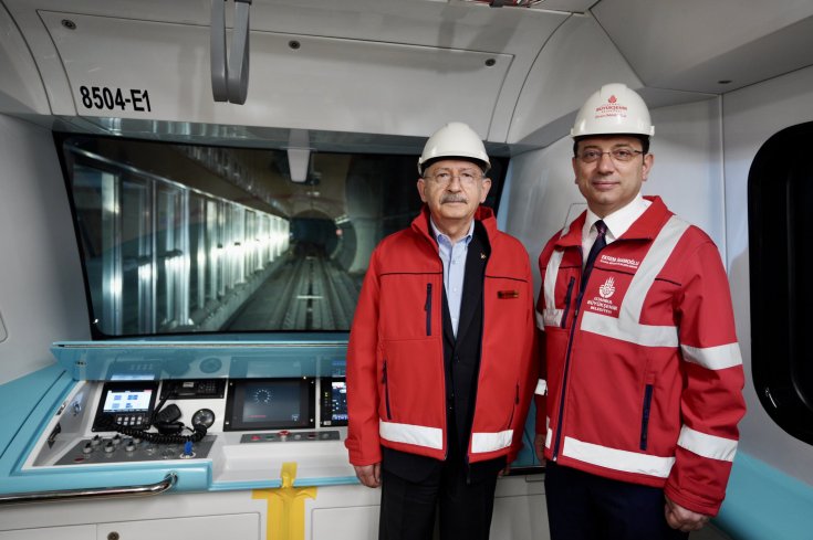 Kılıçdaroğlu, İBB Başkanı Ekrem İmamoğlu ile beraber Dudullu-Bostancı Metro hattının test sürüşüne katıldı