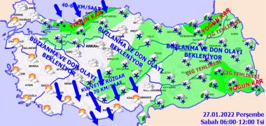 Meteoroloji uyardı; Türkiye genelinde kuvvetli yağış, kuvvetli rüzgar, buzlanma ve don olacak