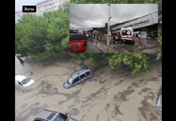 Meteorolojinin sarı kodla uyardığı Bursa'da şiddetli yağış ve fırtına etkili oldu