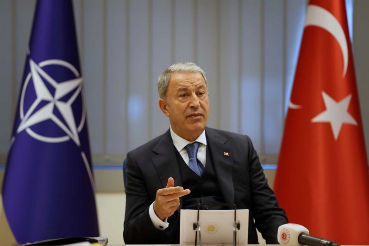Millî Savunma Bakanı Hulusi Akar, NATO Karargâhında gazetecilerin sorularını cevapladı