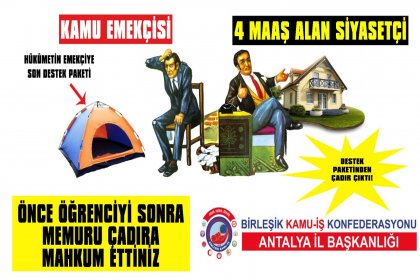 Birleşik Kamu-İş Konfederasyonu, 'Artan kira ve konut fiyatlarına dur demek için Antalya'da meydana iniyor
