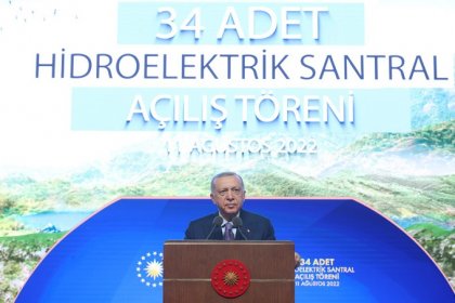 Erdoğan, DSİ tarafından yapımı tamamlanan 34 hidroelektrik santralinin açılış törenine katıldı