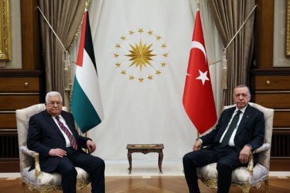 Filistin Devlet Başkanı Abbas Cumhurbaşkanlığı Külliyesinde