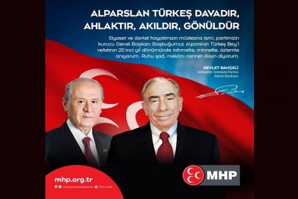 MHP Genel Başkanı Devlet Bahçeli'den Alparslan Türkeş’in Vefatının 25. Yıldönümü mesajı