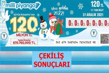 Milli Piyango yılbaşı çekilişi sonuçları için Tıkla!