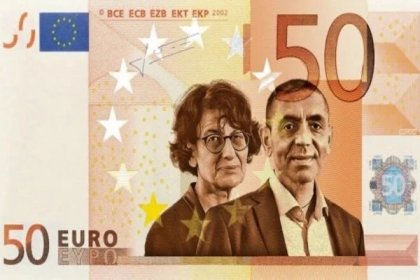 Uğur Şahin ve Özlem Türeci'nin resimleri Euro'ya basılsın önerisi