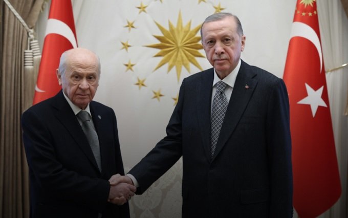 Erdoğan ile Bahçeli Cumhurbaşkanlığı Külliyesi'nde 1 saat görüştü