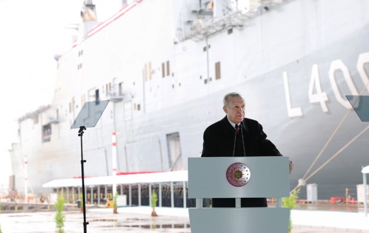 Erdoğan, Yeni MİLGEM Fırkateynleri Sac Kesme Töreni'ne katıldı Erdoğan, Yeni MİLGEM Fırkateynleri Sac Kesme Töreni'ne katıldı