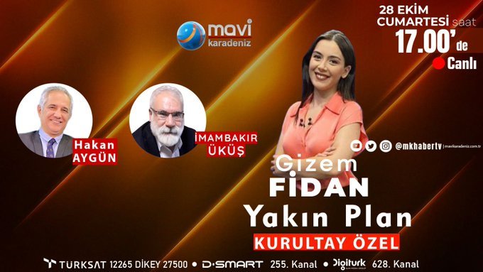 İmambakır Üküş, 28 Ekim'de Mavi Karadeniz TV canlı yayınına katılacak