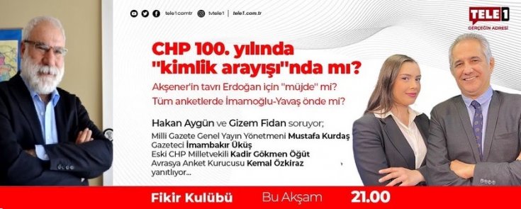 İmambakır Üküş, 9 Eylül Cumartesi Tele 1 TV canlı yayınına katılacak İmambakır Üküş, 9 Eylül Cumartesi Tele 1 TV canlı yayınına katılacak