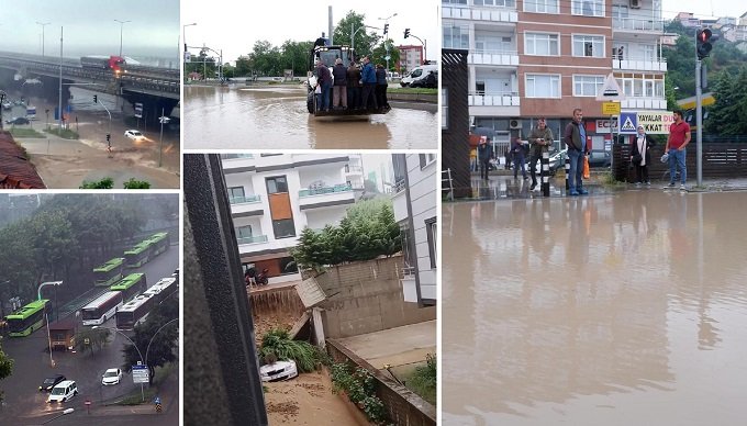 Samsun'da sabaha karşı sağanak etkili oldu, birçok noktada su baskınları yaşandı