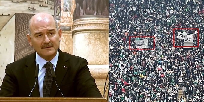 Süleyman Soylu'dan Bursaspor-Amedspor maçında açılan 'Beyaz Toros, Pala ve Yeşil' pankartları hakkında açıklama Süleyman Soylu'dan Bursaspor-Amedspor maçında açılan 'Beyaz Toros, Pala ve Yeşil' pankartları hakkında açıklama