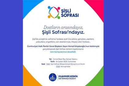 Kılıçdaroğlu, 4 Şubat'ta Şişli'de 'Şişli Sofrası Tanıtım' toplantısına katılacak