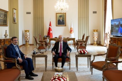 TBMM Başkanı Numan Kurtulmuş, Cumhurbaşkanı yardımcısı Cevdet Yılmaz ile görüştü