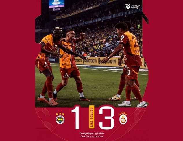 Galatasaray, Fenerbahçe'yi sahasında 3-1 yendi Galatasaray, Fenerbahçe'yi sahasında 3-1 yendi