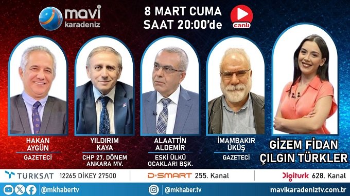 İmambakır Üküş, 8 Mart'ta Mavi Karadeniz TV canlı yayınına katılacak