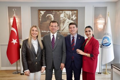 İBB Başkanı Ekrem İmamoğlu, Trabzon’da Ortahisar Belediye Başkanı Ahmet Kaya’yı makamında ziyaret etti
