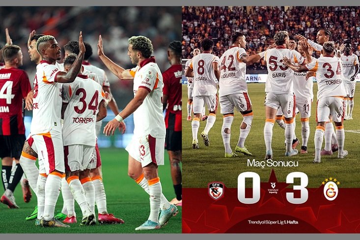 Galatasaray, Trendyol Süper Lig’de 2025/2026 sezonunun ilk maçında Gaziantep FK 3-0 yendi