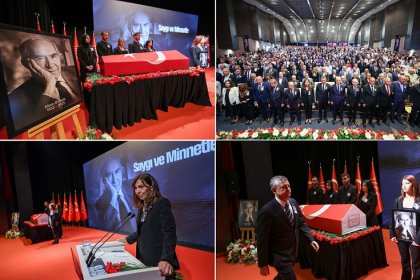 CHP Genel Merkezinde Eski Genel Başkanlardan Altan Öymen için cenaze töreni düzenlendi