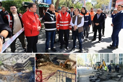 İBB; İstanbul, Sarıyer Maslak’ta 3 Mayıs'ta meydana gelen yol çökmesi sonrası kesilen, Su ve gaz akışı kademeli olarak yeniden sağlandı