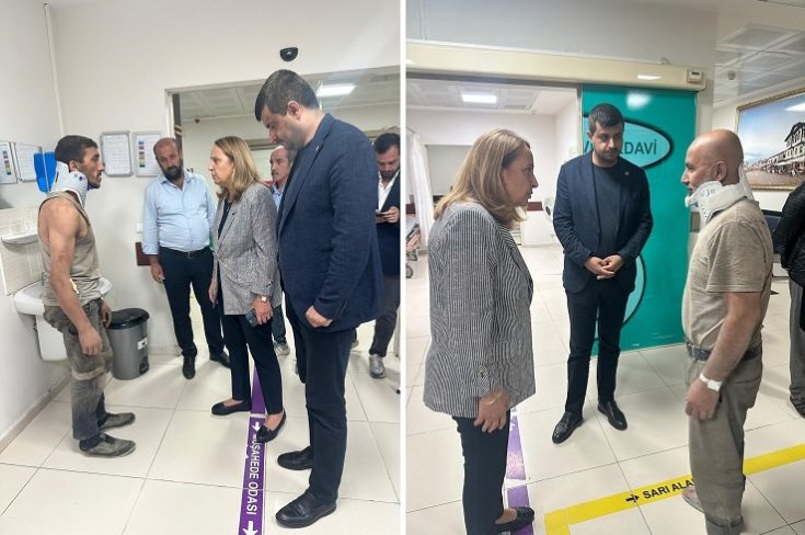 CHP Genel Başkanı Kemal Kılıçdaroğlu'nun, Çayırhan’daki maden kazası için görevlendirdiği Başkan yardımcıları Semra Dinçer ve Deniz Demir işçileri ziyaret etti