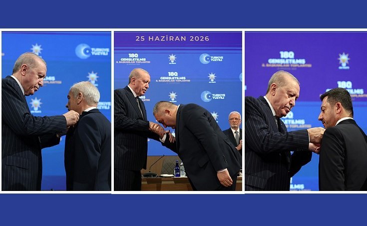 Cumhurbaşkanı Erdoğan transfer edilen üç belediye başkanına rozet taktı; Siyaset felsefemizin temelinde insan vardır, insana saygı vardır