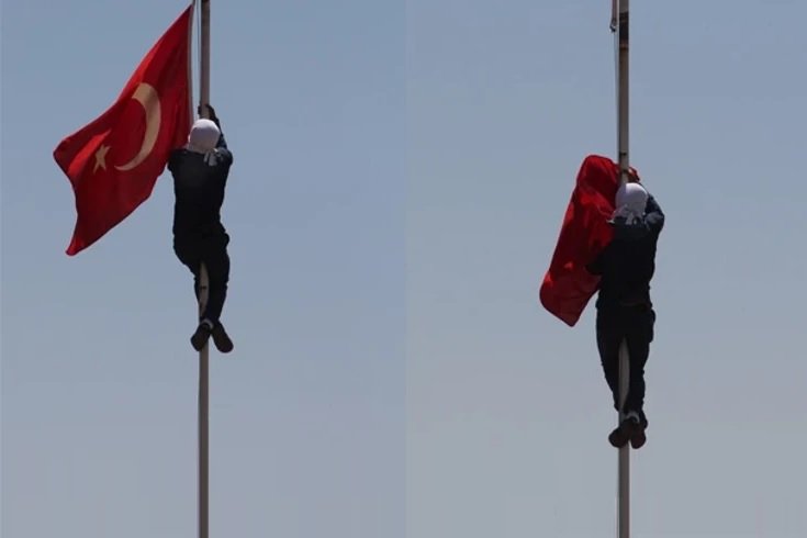 Nusaybin sınırında Türk bayrağını indirdiler!