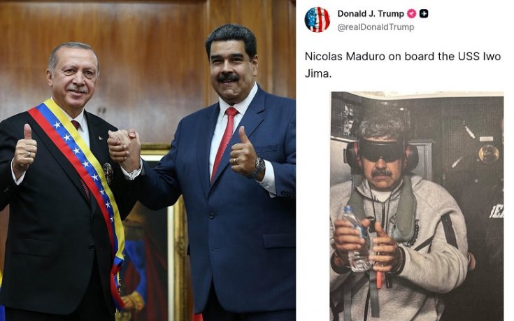 Özgür Özel: Bu fotoğrafa iyi bak Sayın Erdoğan; '15 Temmuz’da beni ilk arayan Maduro’ydu' diyordun. Şimdi ne hazindir ki; bu fotoğraf karşısında susuyorsun!