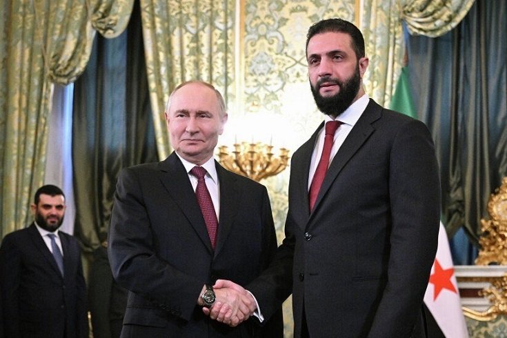 Rusya Devlet Başkanı Vladimir Putin ve Suriye Cumhurbaşkanı Ahmet Şara, Kremlin'de bir araya geldi Rusya Devlet Başkanı Vladimir Putin ve Suriye Cumhurbaşkanı Ahmet Şara, Kremlin'de bir araya geldi