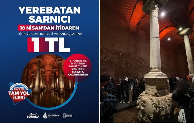 Yerebatan Sarnıcı, yerli ziyaretçiye 1 TL oldu: ilk 5 saatte 5 bin yerli ziyaretçi giriş yaptı