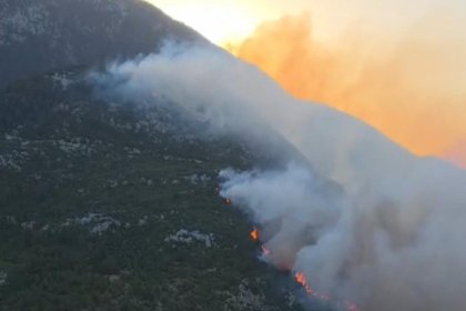 Antalya Kaş'ta orman yangını: Alevler rüzgarın etkisiyle büyüdü