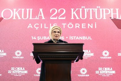 Emine Erdoğan, '22 Okula 22 Kütüphane' projesinin açılış törenine katıldı