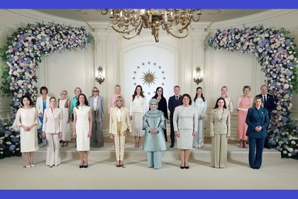 Emine Erdoğan, NATO marjında lider eşleriyle Çankaya Köşkü'nde bir araya geldi